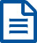Blue icon of a sheet of paper with a dog-eared corner and three lines across the middle